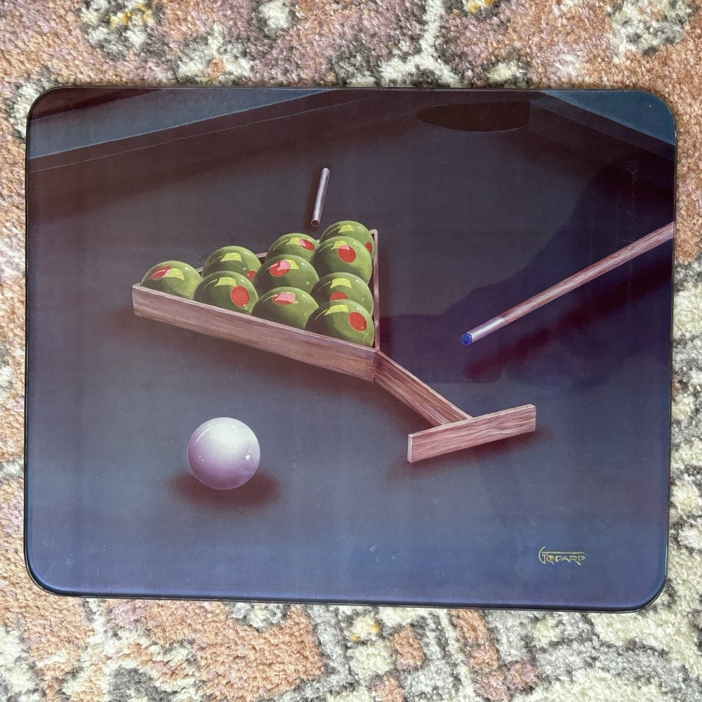 Michael Goddard Nice Rack Billiards Pool Tempered Glass Cutting Serving Board